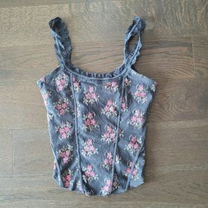 Boutique Floral Corset Tank and Crop Top